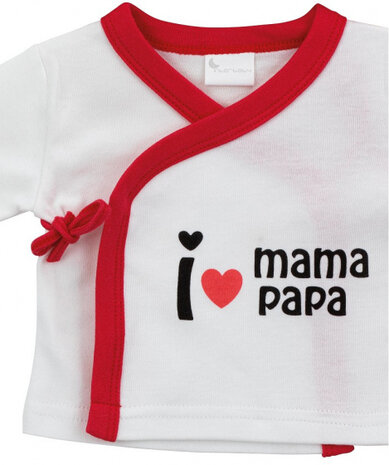 babykledingset Mama Papa katoen rood maat 50/68
