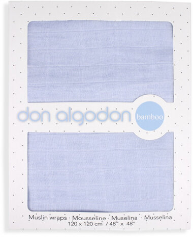 verzorgingsdoek junior 120 x 120 cm katoen blauw