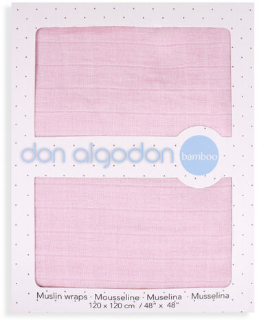 verzorgingsdoek junior 120 x 120 cm katoen roze