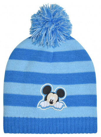 babymuts Mickey Mouse junior acryl lichtblauw one-size