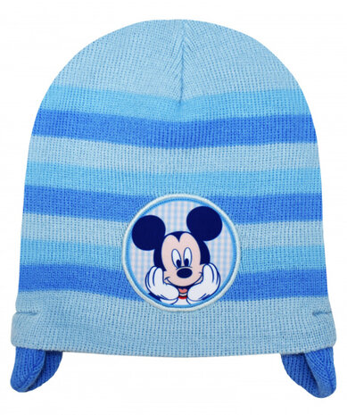 babymuts Mickey junior acryl lichtblauw/blauw one-size