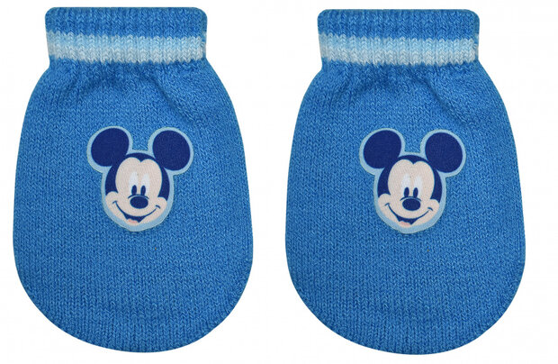 babyhandschoenen Mickey junior acryl blauw one-size