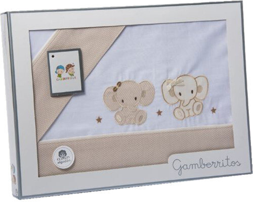 beddengoed junior 100 x 150 cm katoen beige/wit