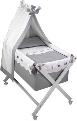 hemeltje Zoe junior 55 x 90 x 72 cm katoen wit/grijs