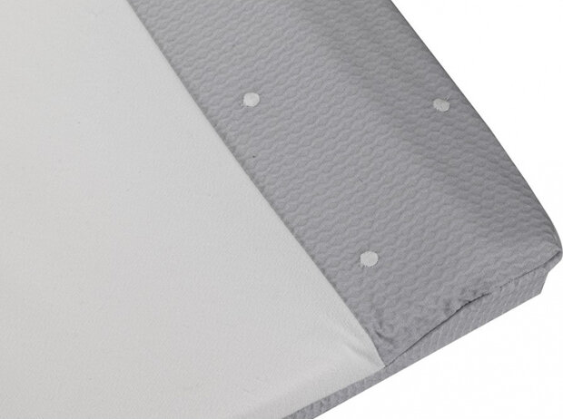aankleedkussen Zoe 55 x 80 x 9 cm wit/grijs 2-delig