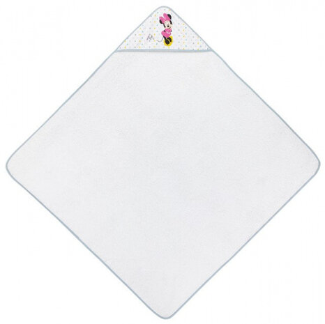 badcape Minnie Mouse meisjes 100 cm katoen wit/grijs