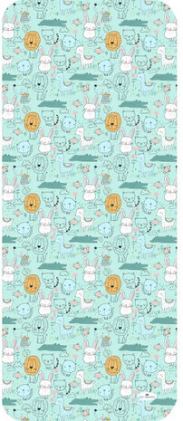 inlegkussen Animals junior 83 x 33 cm katoen groen