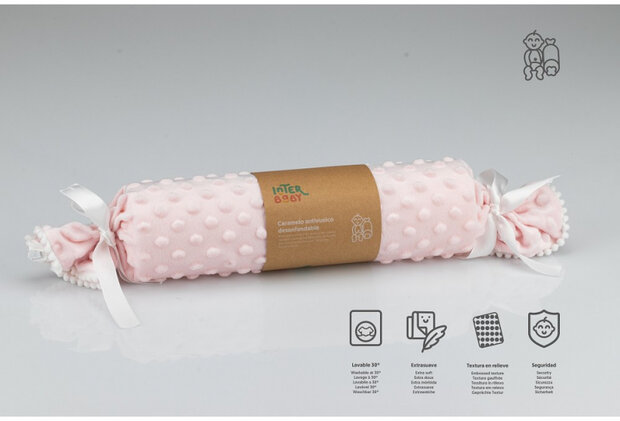anti-rolkussen meisjes 9,5 cm katoen lichtroze/wit