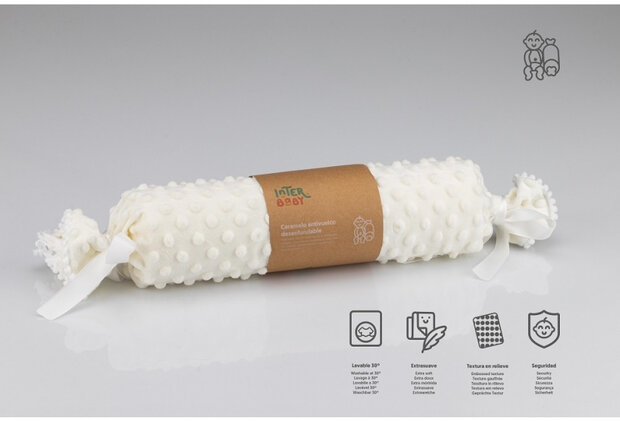 anti-rolkussen junior 9,5 cm katoen cr&egrave;me/wit