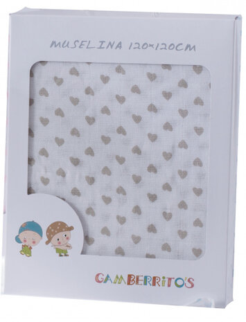 hydrofiele doek Muselina 120 x 120 cm katoen wit