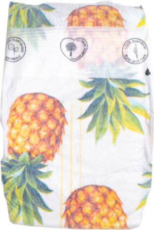 luiers Pineapple bamboevezel wit/geel 68 stuks maat 1