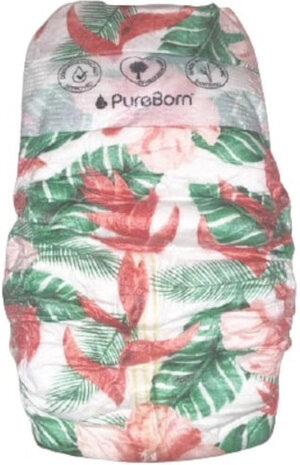 luiers Flowers bamboevezel wit/groen 88 stuks maat 5