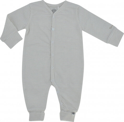 onesie gestreept junior katoen wit/grijs maat 56