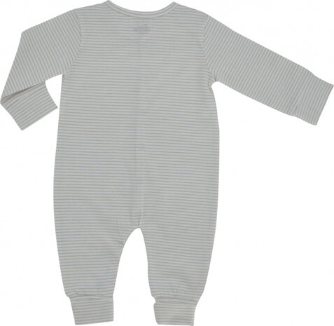 onesie gestreept junior katoen wit/grijs maat 62