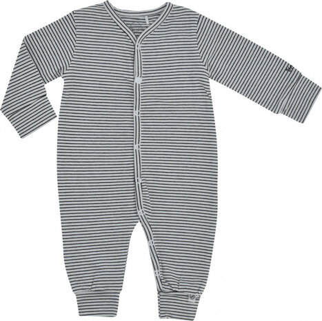 onesie gestreept junior katoen grijs/zwart maat 50