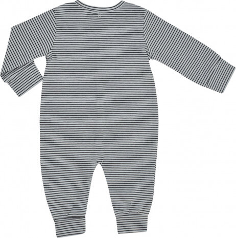 onesie gestreept junior katoen grijs/zwart maat 56