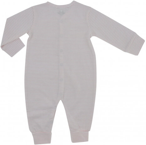 onesie gestreept junior katoen roze/wit maat 56