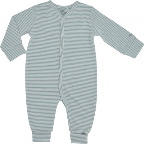 onesie gestreept junior katoen groen/wit maat 56