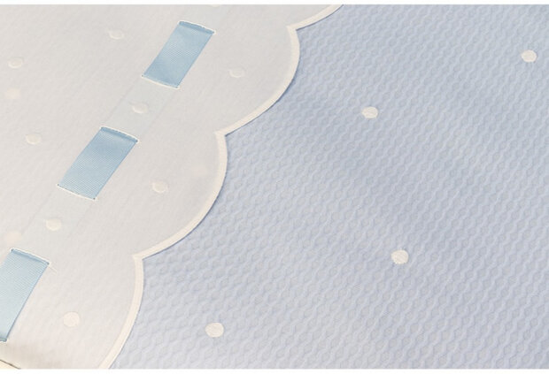 beddengoed Zoe junior katoen blauw/wit 3-delig