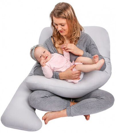 zwangerschapskussen Mamandu dames 140 x 78 cm grijs