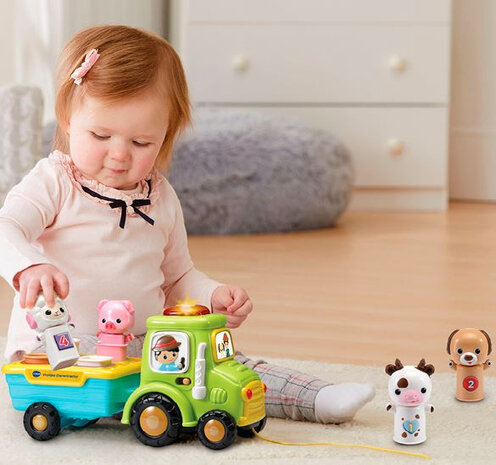 babyspeelgoed Tractor junior 15,5 cm groen/blauw (NL)