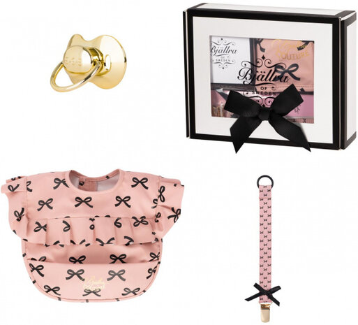 babygeschenkset Rose Garden strik roze 4-delig