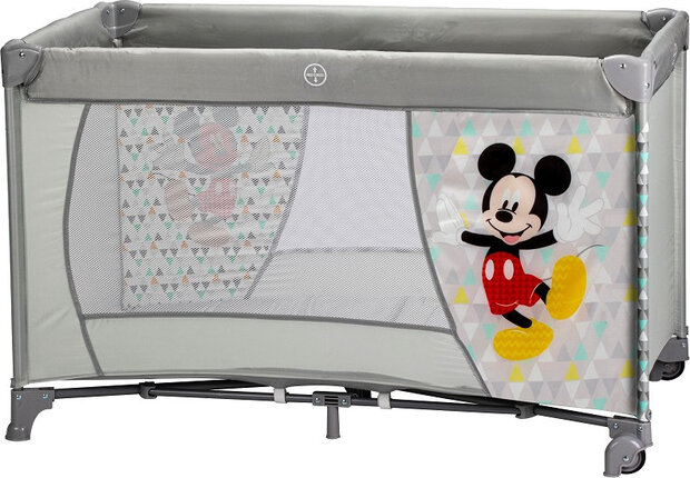 campingbedje Mickey Mouse 120 x 60 cm staal grijs