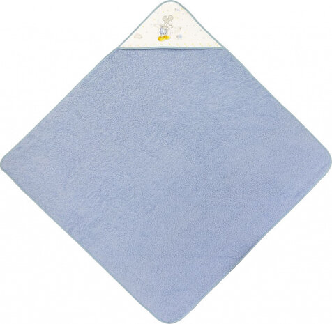 badcape Mickey Mouse junior 100 x 100 cm katoen blauw