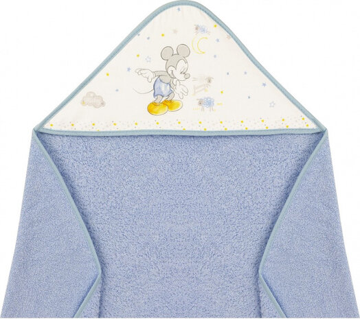 badcape Mickey Mouse junior 100 x 100 cm katoen blauw