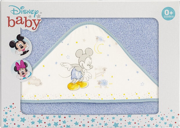 badcape Mickey Mouse junior 100 x 100 cm katoen blauw