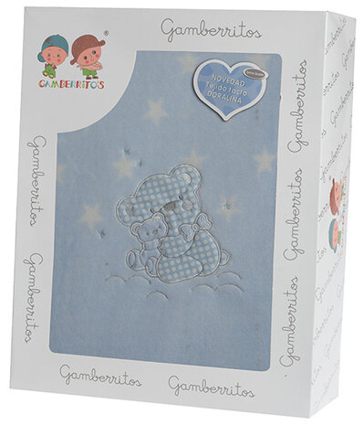lakenset beer 120 x 60 cm polyester blauw 3-delig