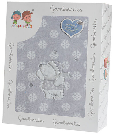 lakenset winter 120 x 60 cm polyester grijs 3-delig