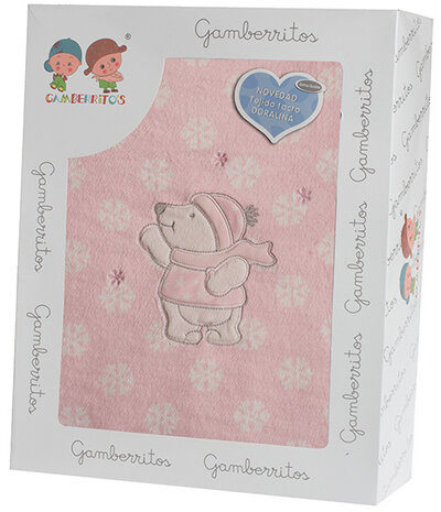 lakenset winter 120 x 60 cm polyester roze 3-delig