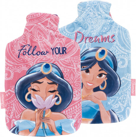 waterkruik met hoes Jasmine 2 liter fleece roze/blauw
