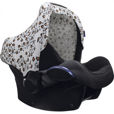 zonnekap Little Leopard UPF50+ katoen cr&egrave;me