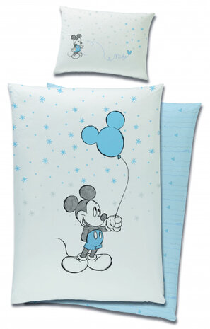 dekbedovertrek Mickey Mouse 90 x 120 cm katoen wit