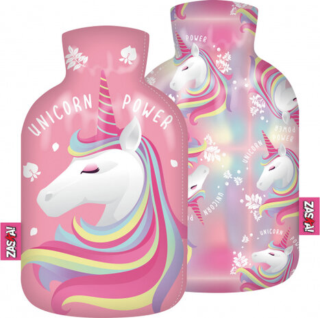 warmtekruik Unicorn Power meisjes 2 liter polyester roze