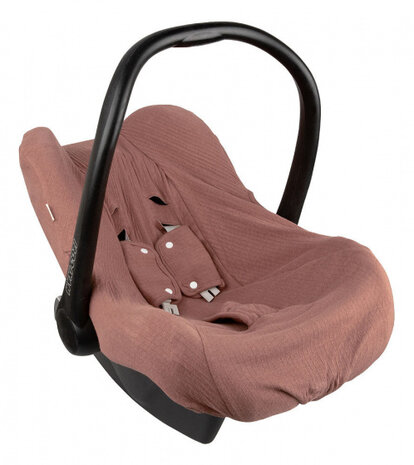 autostoelhoes 0+ universeel katoen oudroze