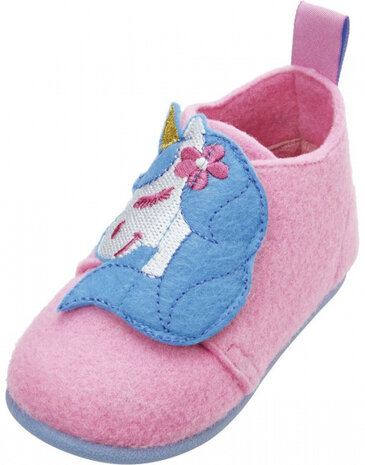 pantoffels Eenhoorn meisjes vilt/textiel roze/blauw mt 26
