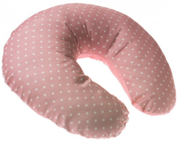 voedingskussen sterren 40 x 50 cm roze/wit
