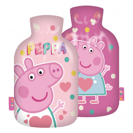 warmwaterkruik Peppa Pig 2 liter rubber/polyester roze
