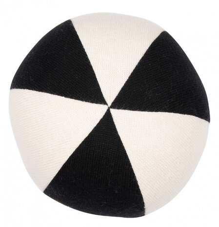 speelbal junior 17 cm katoen zwart/wit
