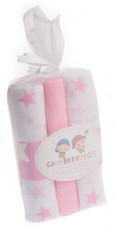 hydrofiele doek 80 x 80 cm katoen roze/wit