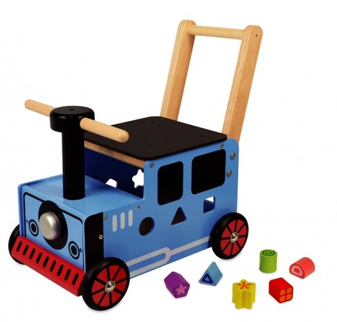 Rubberhouten Loopduwwagen Trein