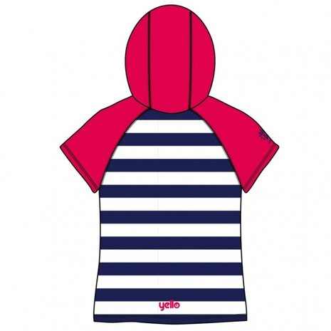 UV-werende hoodie stripes junior blauw/wit mt 1-2 jaar