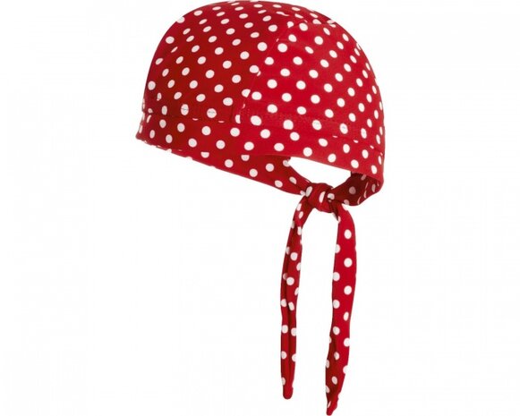badhoofddoek UV-werend gestipt rood 53 cm