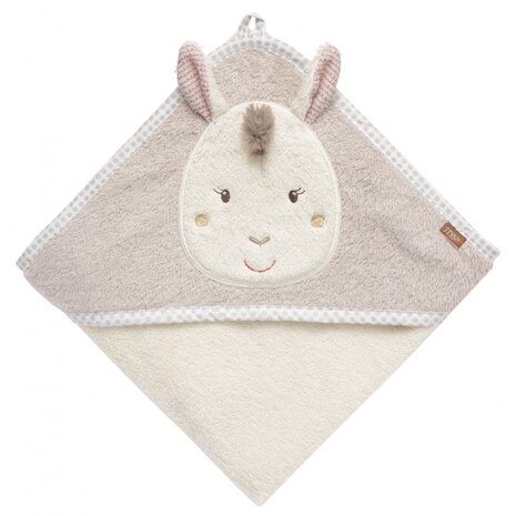 Baby badcape lama 80 x 80 cm cr&egrave;me/beige