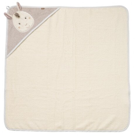 Baby badcape lama 80 x 80 cm cr&egrave;me/beige