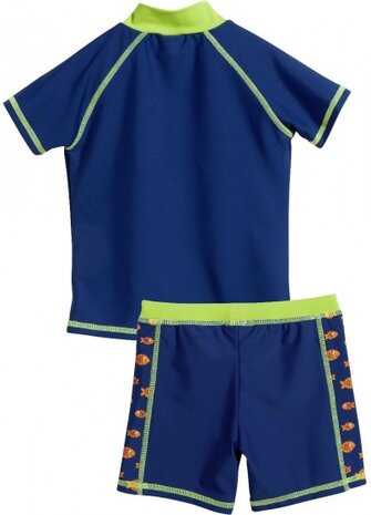 zwemkleding UV-werend Krokodil blauw maat 134/140