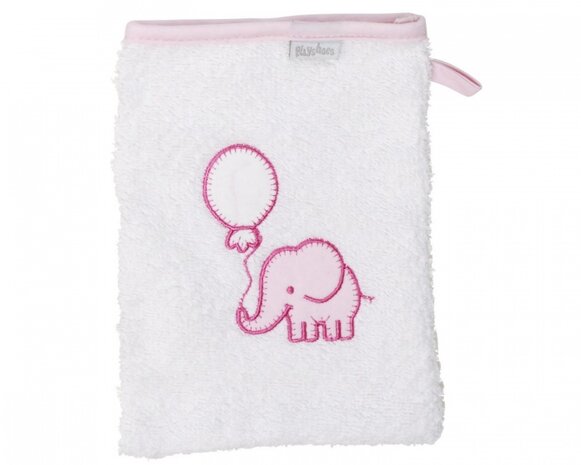 washand olifant 20 cm wit/roze